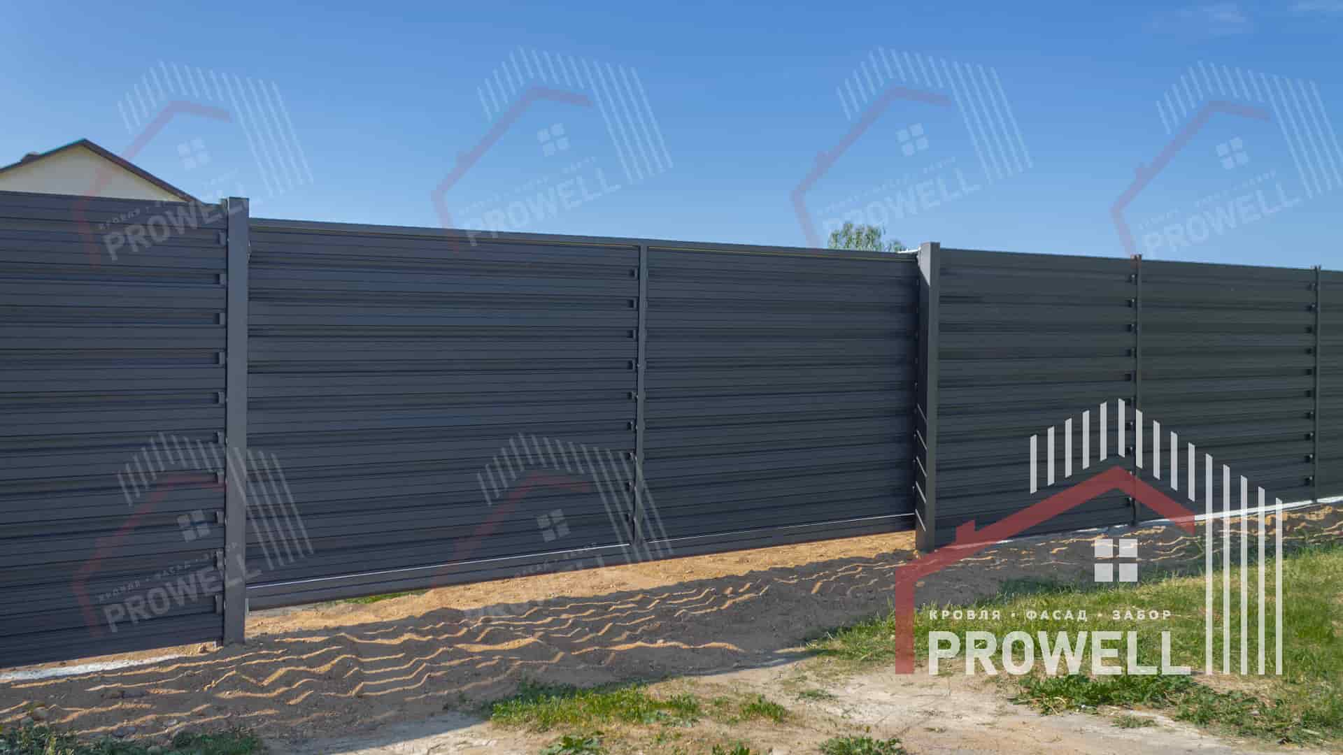 Забор РАНЧО из горизонтального штакетника 