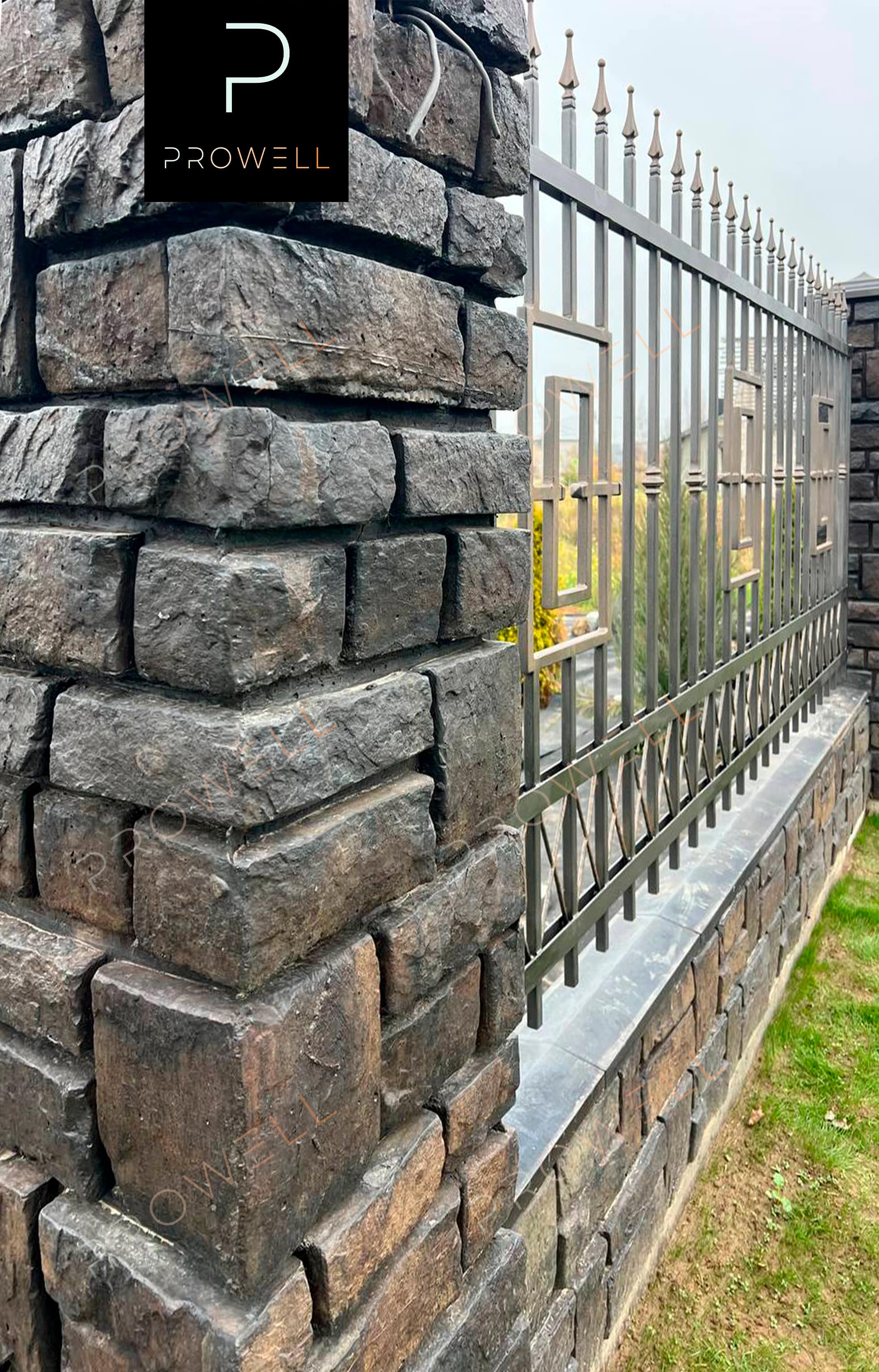 Ограждение из блоков Античный камень