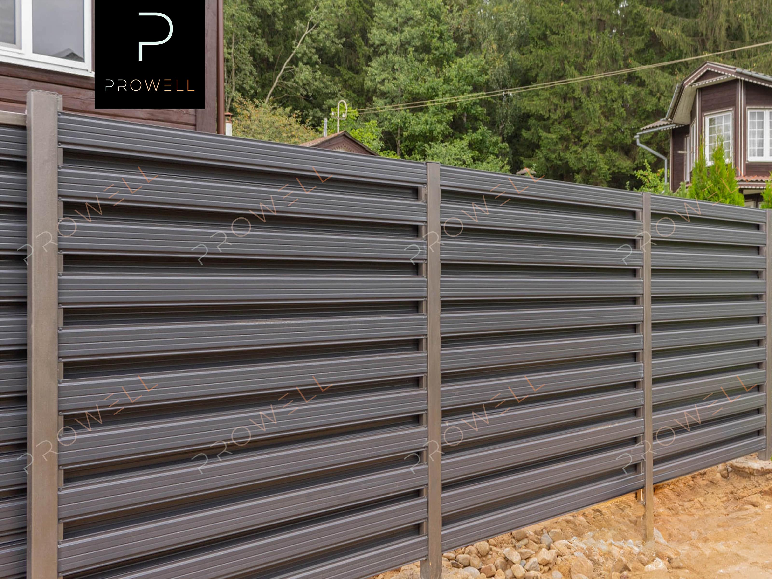 Забор РАНЧО из металлического штакетника 