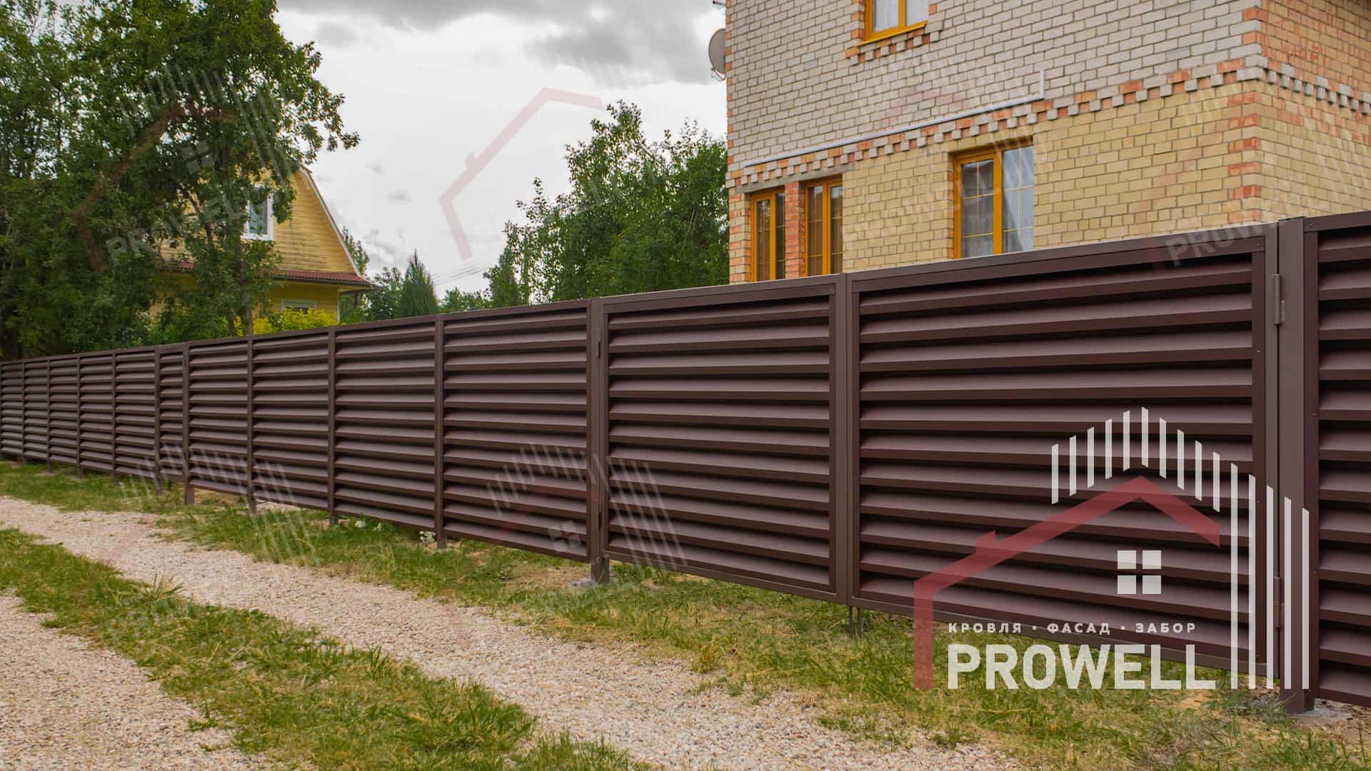 Жалюзи RAL 8017 МАТ + Калитка с воротами